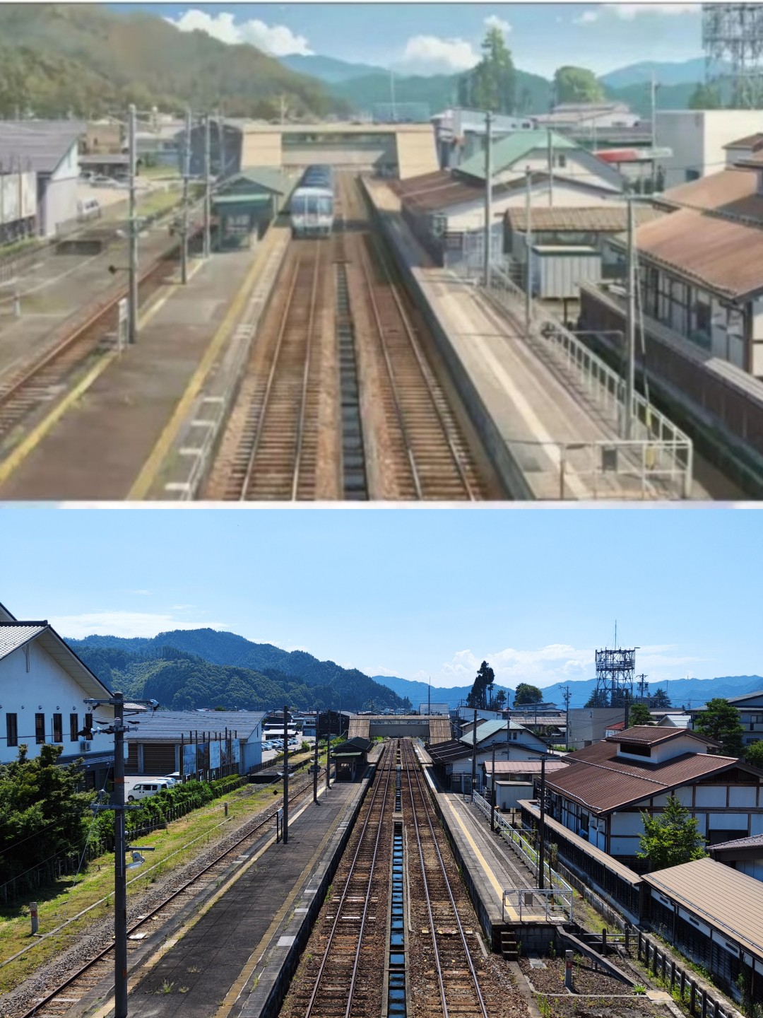 Hida Furukawa Platform real-life comparison from Your Name